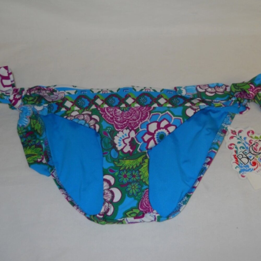 Becca Size Medium / BASIC FIT  / Aquamarine / New Women's Side Tie Bikini Bottom